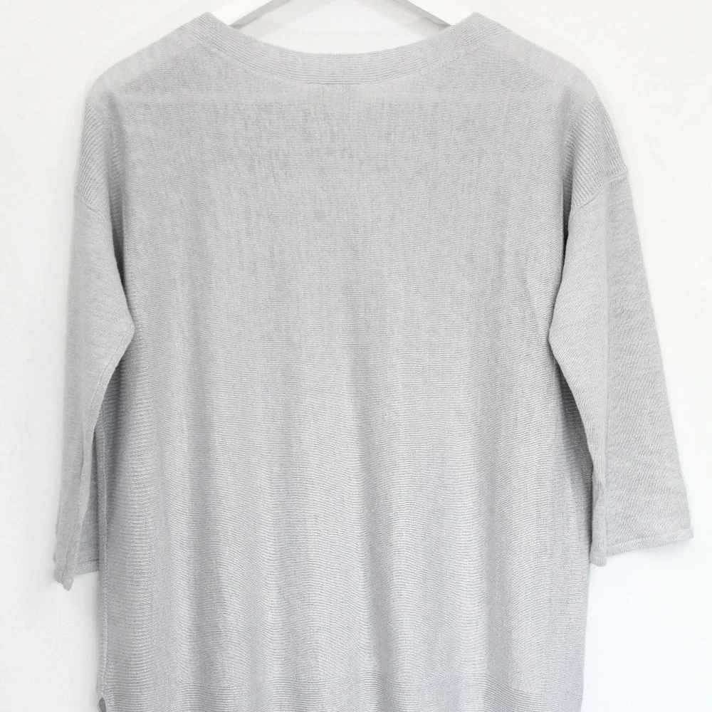 J Jill Lightweight Sweater Women XS Linen Blend Top casual gray
